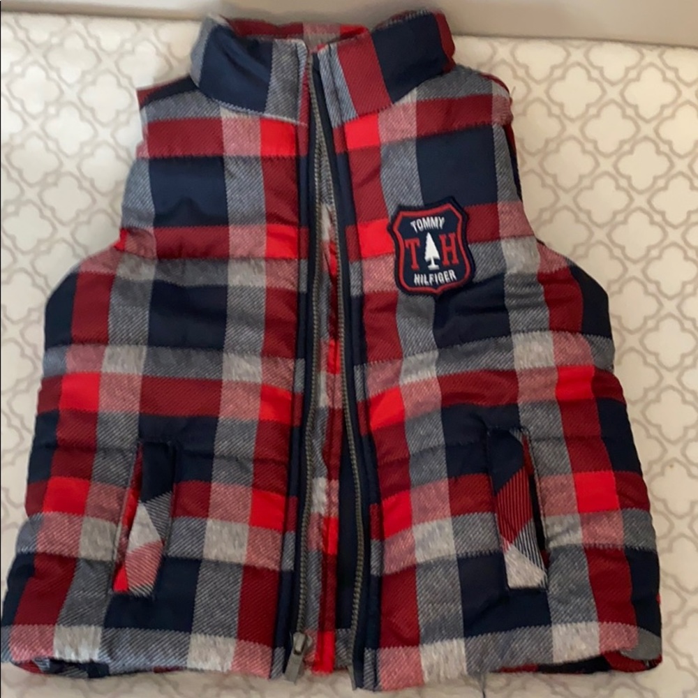 Like New Toddler Tommy Hilfiger plaid vest 12m